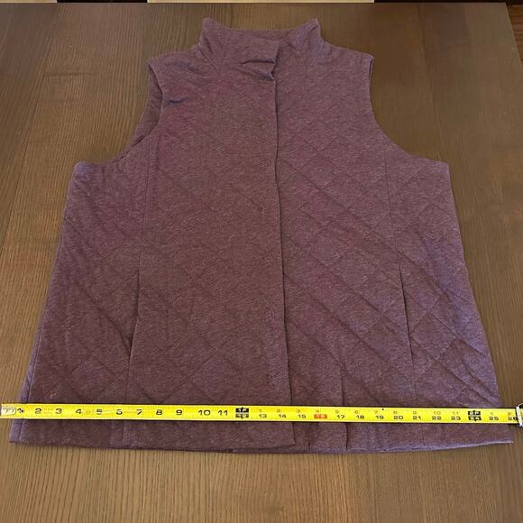 Eileen Fisher Womens Purple Quilted Vest Size 1X Pockets Snaps Fall Lightweight - Picture 10 of 11